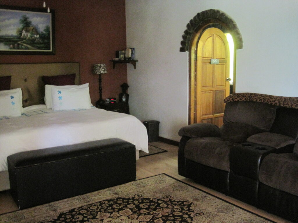 The honeymoon suite bedroom and lounge
